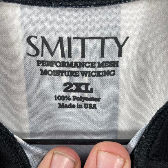 Smitty 1/4 Zip Referee Shirt Men's 2XL Black/White Long Sleeve Stretch Mesh - Picture 5 of 9
